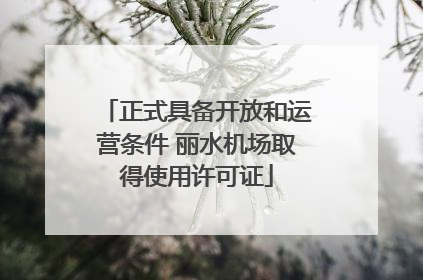 正式具备开放和运营条件 丽水机场取得使用许可证