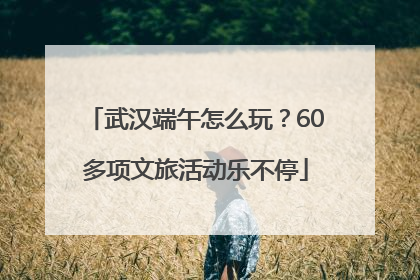 武汉端午怎么玩？60多项文旅活动乐不停