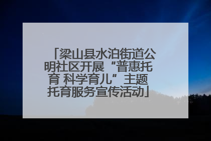 梁山县水泊街道公明社区开展“普惠托育 科学育儿”主题托育服务宣传活动