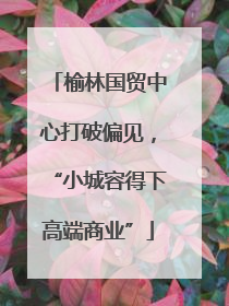 榆林国贸中心打破偏见，“小城容得下高端商业”