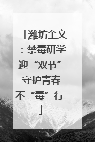 潍坊奎文：禁毒研学迎“双节” 守护青春不“毒”行
