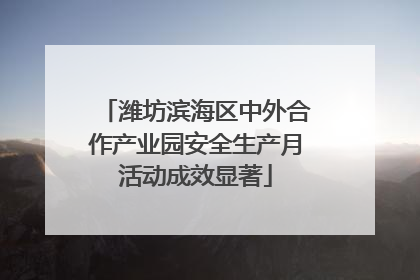 潍坊滨海区中外合作产业园安全生产月活动成效显著
