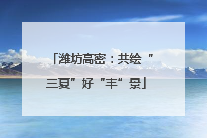 潍坊高密：共绘“三夏”好“丰”景