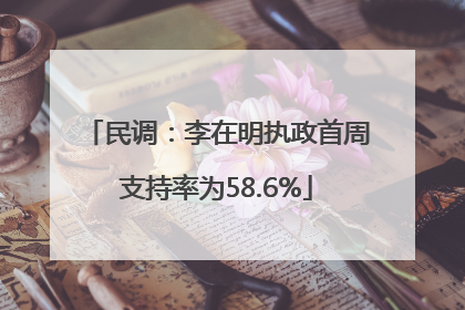 民调：李在明执政首周支持率为58.6%