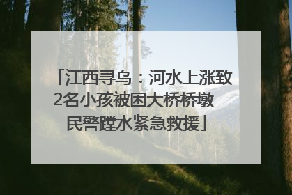 江西寻乌：河水上涨致2名小孩被困大桥桥墩 民警蹚水紧急救援
