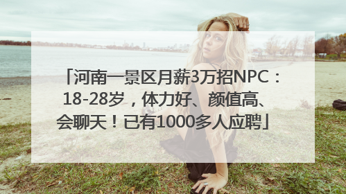 河南一景区月薪3万招NPC：18-28岁，体力好、颜值高、会聊天！已有1000多人应聘