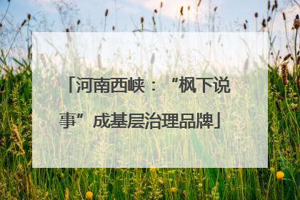 河南西峡：“枫下说事”成基层治理品牌