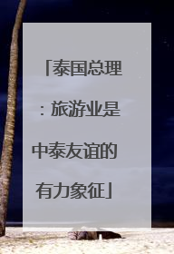 泰国总理：旅游业是中泰友谊的有力象征