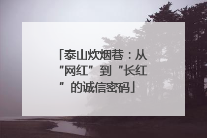 泰山炊烟巷：从“网红”到“长红”的诚信密码
