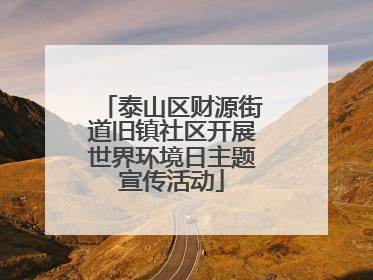泰山区财源街道旧镇社区开展世界环境日主题宣传活动