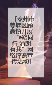 泰州市姜堰区顾高镇开展“e路同行 清朗有我”网络辟谣宣传活动