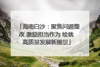 海南白沙：聚焦问题整改 激励担当作为 绘就高质量发展新图景