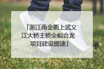 浙江甬金衢上武义江大桥主桥全幅合龙 项目建设提速