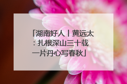 湖南好人丨黄远太：扎根深山三十载 一片丹心写春秋