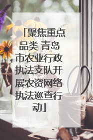 聚焦重点品类 青岛市农业行政执法支队开展农资网络执法巡查行动