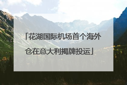 花湖国际机场首个海外仓在意大利揭牌投运