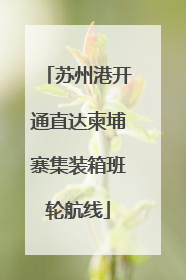 苏州港开通直达柬埔寨集装箱班轮航线