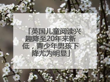 英国儿童阅读兴趣降至20年来新低，青少年男孩下降尤为明显