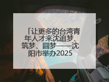 让更多的台湾青年人才来沈追梦、筑梦、圆梦——沈阳市举办2025“台湾博士沈阳行”活动