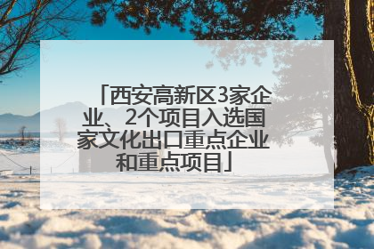 西安高新区3家企业、2个项目入选国家文化出口重点企业和重点项目