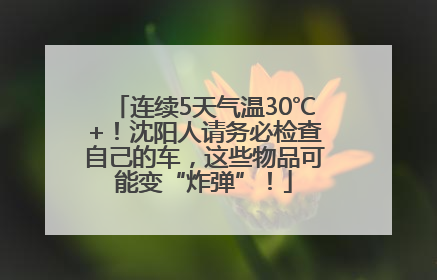 连续5天气温30℃+！沈阳人请务必检查自己的车，这些物品可能变“炸弹”！