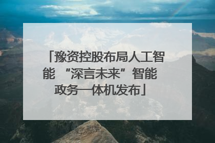 豫资控股布局人工智能 “深言未来”智能政务一体机发布