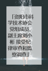 资阳市科学技术协会党组成员、副主席刘小彬 接受纪律审查和监察调查