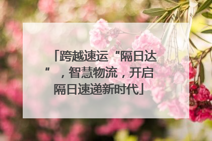 跨越速运“隔日达”，智慧物流，开启隔日速递新时代