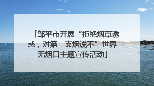 邹平市开展“拒绝烟草诱惑，对第一支烟说不”世界无烟日主题宣传活动