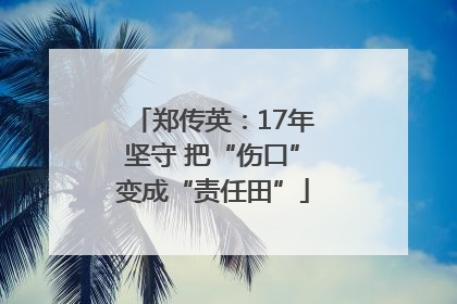 郑传英：17年坚守 把“伤口”变成“责任田”