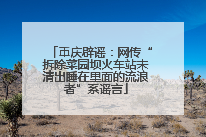 重庆辟谣：网传“拆除菜园坝火车站未清出睡在里面的流浪者”系谣言