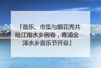 音乐、市集与烟花秀共绘江南水乡画卷，青浦金泽水乡音乐节开幕