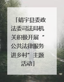 靖宇县委政法委司法局机关积极开展“公共法律服务进乡村”主题活动