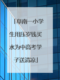 阜南一小学生用压岁钱买水为中高考学子送清凉
