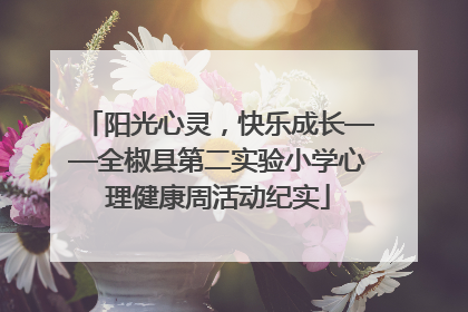 阳光心灵，快乐成长——全椒县第二实验小学心理健康周活动纪实