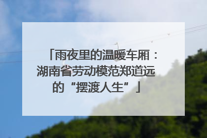 雨夜里的温暖车厢：湖南省劳动模范郑道远的“摆渡人生”
