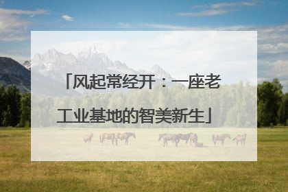 风起常经开：一座老工业基地的智美新生