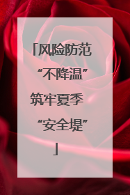 风险防范“不降温” 筑牢夏季“安全堤”
