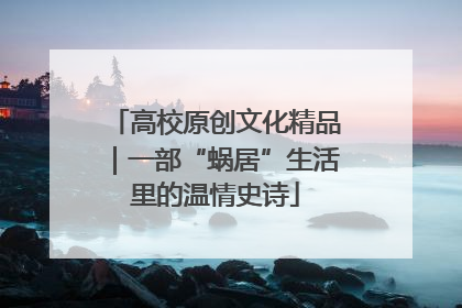 高校原创文化精品｜一部“蜗居”生活里的温情史诗