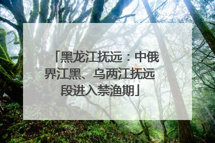 黑龙江抚远：中俄界江黑、乌两江抚远段进入禁渔期