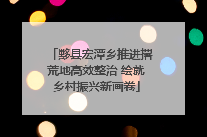 黟县宏潭乡推进撂荒地高效整治 绘就乡村振兴新画卷