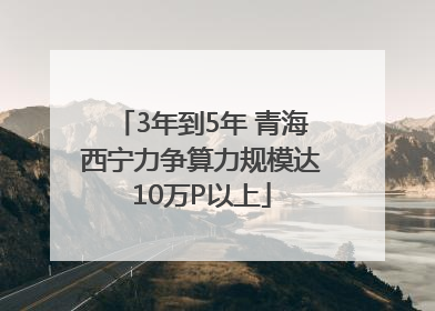 3年到5年 青海西宁力争算力规模达10万P以上