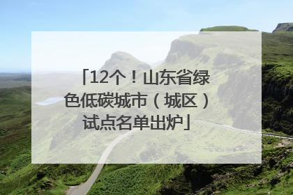 12个！山东省绿色低碳城市（城区）试点名单出炉
