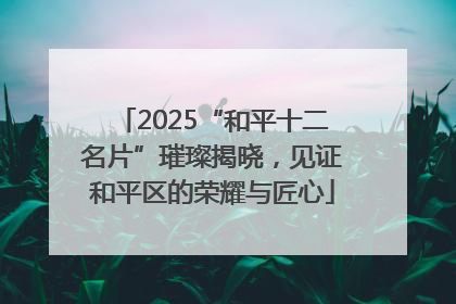 2025“和平十二名片”璀璨揭晓，见证和平区的荣耀与匠心
