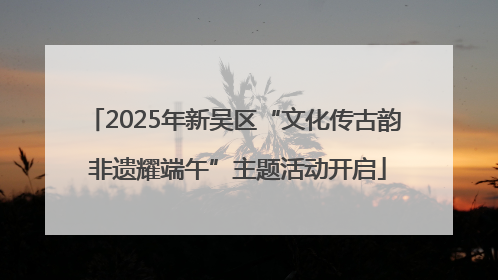 2025年新吴区“文化传古韵 非遗耀端午”主题活动开启