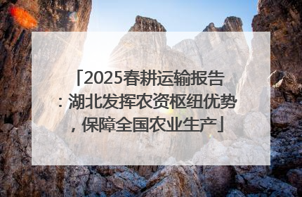 2025春耕运输报告：湖北发挥农资枢纽优势，保障全国农业生产