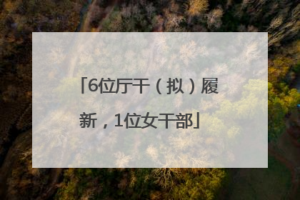 6位厅干（拟）履新，1位女干部