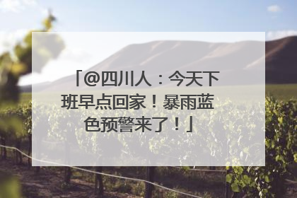 @四川人：今天下班早点回家！暴雨蓝色预警来了！